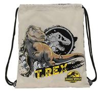 Shein Saco Plano Jurassic World "warning" - Saco Plano Licencia Oficial - Diseño Elegante - Ideal Para Uso Diario - Material Ligero - Cierre De Cordón Ajust