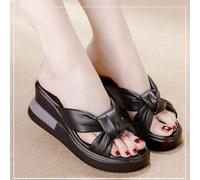 Shein Sandalias de cuña con suela gruesa y tacón alto de galleta