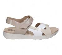 Shein Sandalias de Piel Pitillos para Mujer â Sandalia en Color Crema con Detalles â Sandalia con Cierre de Velcro â Casual â De Piel â Alta Calid