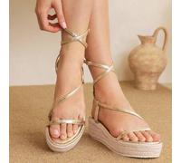 Shein Sandalias de plataforma y cuña de cuerda trenzada para mujer, estilo de vacaciones BOHO Chic, atuendo retro de música country americana para festival