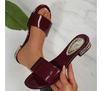 Shein Sandalias de punta redonda para mujer, nuevos diseños de tacón grueso tipo chanclas, sandalias negras de tacón bajo, tacón, sandalias para mujer, zapa