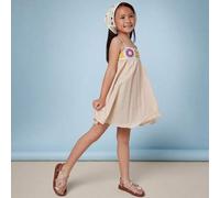 Shein Sandalias de tiras múltiples con mariposa de cristal y cierre elástico en la parte trasera, color oro rosa, para niñas #ButterflyBloom - Elegancia bri