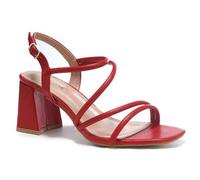 Shein Sandalias de tiras vintage Revreal con tacón de bloque: elegancia sin esfuerzo en cada paso. Color liso. Halloween. Tacones altos. Elegante. Elegante.