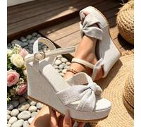 Shein Sandalias de verano para mujer, cómodas y de moda versátiles, con correa de tobillo, estilo de playa y resort, no se cansarán incluso después de un us