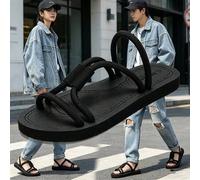 Shein Sandalias deportivas planas con cordones para hombre, para verano, ligeras y antideslizantes para uso en exteriores y playa. Talla un número talla gra