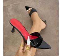Shein Sandalias mule de tacón alto para mujer con diseño que define la cintura, estilo clásico para primavera/verano, vida nocturna, fiesta, banquete, exter