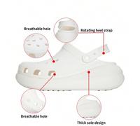 Shein Sandalias perforadas clásicas unisex, chanclas de playa de moda, zuecos clásicos de pana 207521-100