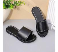 Shein Sandalias planas de un solo tirante blancas para niñas, zapatos de verano casuales de punta abierta minimalistas para niños (nuevo producto explosivo)