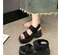 Shein Sandalias romanas negras gruesas