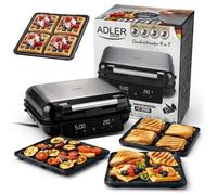 Shein Sándwichera ADLER AD 3096 4 en 1 de 2200 W, multifuncional con 4 placas antiadherentes intercambiables, grill de contacto, gofrera, placas triangulare