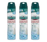 Shein SANYTOL Pack x3 Botes ambientador desinfectante para hogar y tejidos Flor de Algodón spray 300 ml