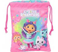 Shein Saquito Merienda Gabbys Dollhouse "Confetti" Con Cierre de Cordón Ajustable - Saquito Merienda Ligero, Plegable y Fácil de Limpiar Con Diseño Infantil