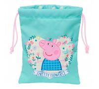 Shein Saquito Merienda Peppa Pig "Pretty Flowers" Diseño Práctico y Divertido con Licencia Oficial | Saquito Merienda Peppa Pig Reutilizable y Ligero, Ideal