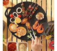 Shein Sartén portátil para barbacoa de camping al aire libre - Plancha de parrilla de hierro fundido sin humo, apta para cocina eléctrica, cocina doméstica