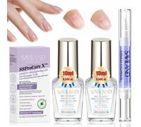 Shein Saviland Set de endurecedor de uñas 3 en 1: ultra cuidado crecimiento de uñas y endurecedor con vitamina E aceite de ricino endurecedor de uñas para u