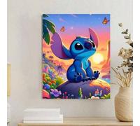 Shein Serie autorizada de la marca Disney Stitch. Un set de pintura digital al óleo de 40*50CM sin marco: Ilumina tu vida creativa y representa un mundo col