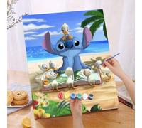Shein Serie autorizada de la marca Disney Stitch. Un set de pintura digital al óleo sin marco de 40*50CM: Ilumina tu vida creativa y representa un mundo col