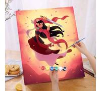 Shein Serie autorizada por la marca Disney Mulan. Un set de pintura digital al óleo sin marco de 40*50CM: Ilumina tu vida creativa y representa un mundo col