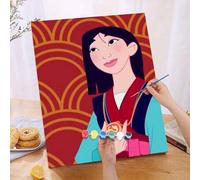 Shein Serie autorizada por la marca Disney Mulan. Un set de pintura digital al óleo sin marco de 40*50CM: Ilumina tu vida creativa y representa un mundo col