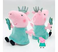 Shein Serie Cosplay Colgante de Peppa Pig, Muñeca de oso, muñeca de dinosaurio, llaveros de personaje de dibujos animados Anime Kawaii, colgante de teléfono
