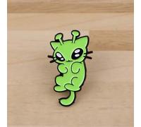 Shein Serie de Broches de Gato Alienígena Lindo - Pin de Esmalte de Gato Espacial Verde, Adecuado para Accesorios de Bolsos y Chaquetas