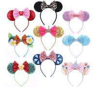 Shein Serie de Stitch/Margarita/Pato Donald/Castillo de Disney, Diadema/Vincha con orejas de Mickey - Diseño de Castillo/Flor/Corazón/Arcoíris/Corona/Person
