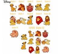 Shein Serie El Rey León Decoraciones para fiestas, regalos, broche, botón de dibujos animados para ropa, decoraciones colgantes para fiestas, cumpleaños, bo