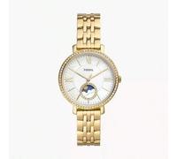 Shein Serie Jacqueline: Reloj de cuarzo con tema de sol y luna, caja de acero inoxidable/superficie de cristal de gema artificial