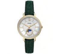 Shein Serie Jacqueline: Reloj de cuarzo con tema de sol y luna, caja de acero inoxidable/superficie de cristal de gema artificial