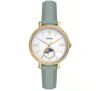 Shein Serie Jacqueline: Reloj de cuarzo con tema de sol y luna, caja de acero inoxidable/superficie de cristal de gema artificial