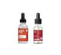 Shein Sérum Facial Antiedad Vitamina C y Ácido Hialurónico 30ml + Sérum de Ojos Reparador de Colágeno Vegano. Cuidado de la Piel Vegano. Antienvejecimiento