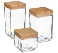 Shein Set 3 tarros de vidrio cuadrados 0.85 L / 1.7 L / 2 L. Envío gratuito en 24/48 horas