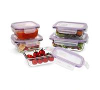 Shein set 5 herméticos vidrio frost quid, 37cl - 64cl - 104cl - 52cl - 80cl frost mate 1 hermético rectangular 37cl, 11,6x11,6x6,3cm, 1 hermético rectangula