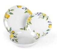 Shein Set Brunch Time Vajilla 18 Ud. Limón Blanco/Amarillo
