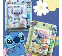 Shein Set de 1/2/3/4 piezas de cuaderno de bolsillo, bloc de notas y bolígrafo de Stitch de Disney, de alta calidad y portátil, diario pequeño apto para art