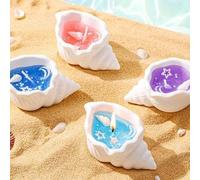 Shein Set de 1/2/4/9 velas con aroma a concha de estilo oceánico, crea ambiente con velas de cera de gelatina con forma de concha y estrella de mar hechas a