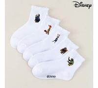 Shein Set de 1/5 pares de calcetines de media caña para niños en colaboración con el anime Zootopia, con diseños de Judy, Nick, Flash, Jefe Bogo, Alcaldesa