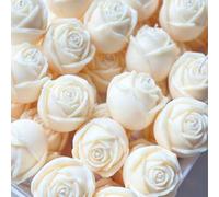 Shein Set de 1/5 velas perfumadas con flor de rosa, elegantes obsequios a granel para invitados de boda, velas de rosa como recuerdos de despedida de solter