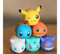 Shein Set de 1/6 piezas de mini figuras apilables de Pokémon - Decoraciones de escritorio coleccionables adorables que presentan a Pikachu, Squirtle, perfe