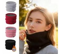 Shein Set de 1 pieza/2 piezas/3 piezas de bufanda térmica gruesa, forrada y elástica - Bufanda a prueba de viento y resistente al frío de doble capa para co