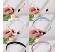 Shein Set de 1 pieza/4 piezas de diademas de perlas de unicolor dulce y versátil para niñas, adecuado para uso diario, fiestas, vacaciones y atuendos escola