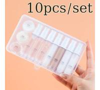 Shein Set de 1 pieza / 6 piezas / 10 piezas de botellas cosméticas de viaje transparentes de 5 ml / 10 ml con bomba de presión, dispensador cosmético, botel