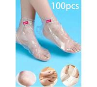 Shein Set de 10/100/200 piezas Mascarilla desechable de plástico para los pies, protector de pies hidratante y antifracturas, suave, cómodo, hidratante y tr