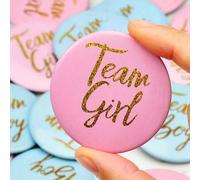 Shein Set de 10/20/30 piezas de insignias para baby shower, revelación de sexo del bebé, equipo niño, equipo niña, insignias de chapa de niño y niña, insign