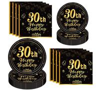 Shein Set de 10/20/40/60 piezas, Decoraciones para fiesta de cumpleaños 30 años, Vajilla temática para fiesta de cumpleaños 30 años, Suministros de fiesta v
