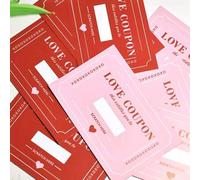 Shein Set de 10/20 cupones de rascar románticos, tarjetas con texto en inglés en color rojo y rosa para el Día de San Valentín, ideales para propuestas, bod
