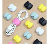Shein Set de 10/20 piezas de sujetadores de cables de colores aleatorios, envoltorios decorativos para cables de auriculares/carga, dispositivo multiusos pa