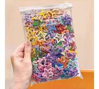 Shein Set de 10/30/50/100 piezas de pasadores de pelo con forma de estrella de cinco puntas estilo Y2K, de colores tipo macarrón - Adecuados para niñas, com