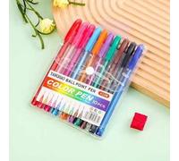 Shein Set de 10 bolígrafos de punta de bola de colores, marcadores para pintar para la escuela y la oficina, 10 colores
