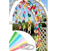 Shein Set de 10 colores variados de cadenas de papel autoadhesivas, anillos de papel suaves para coronas y colgantes DIY; Serpentinas/decoraciones colgantes